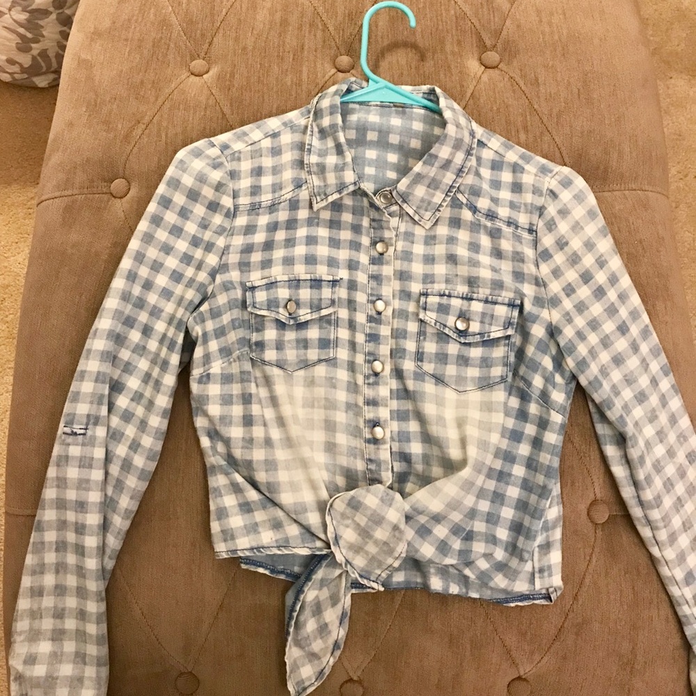 Flannel crop top